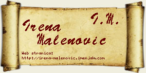 Irena Malenović vizit kartica